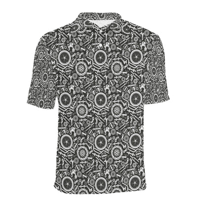 Bicycle Tools Pattern Print Design 02 Men Polo Shirt