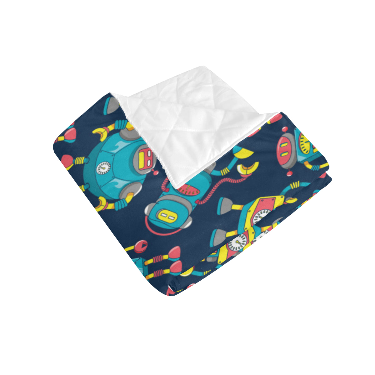 Robot Pattern Print Design A05 Premium Quilt
