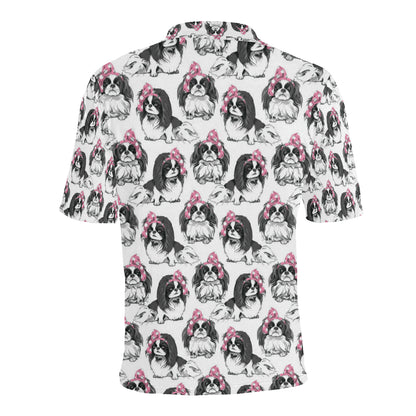 Japanese Chin Pattern Print Design 01 Men Polo Shirt