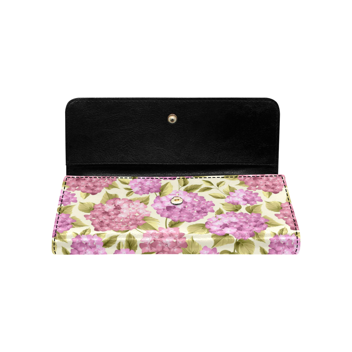 Hydrangea Pattern Print Design HD05 Women's Trifold Wallet
