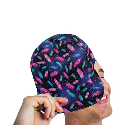 Feather Colorful Boho Design Print Snapback Cap