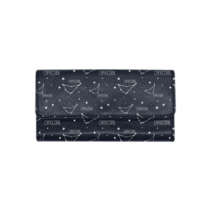 Capricorn Zodiac Pattern Print Design 01 Women's Trifold Wallet