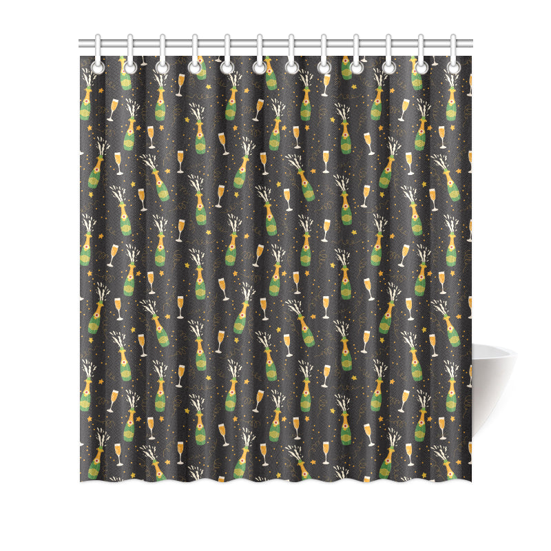 Champagne Pattern Print Design 04 Shower Curtain