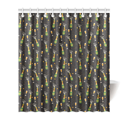 Champagne Pattern Print Design 04 Shower Curtain