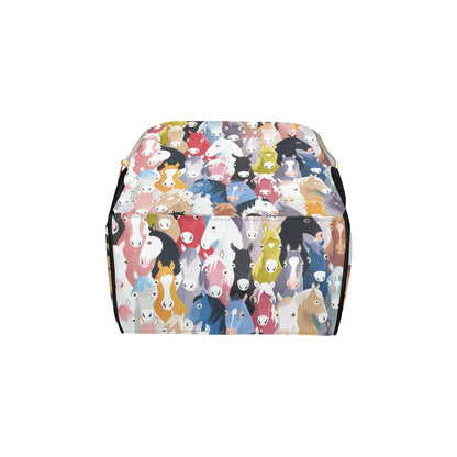 Colorful Horse Pattern Diaper Bag Backpack