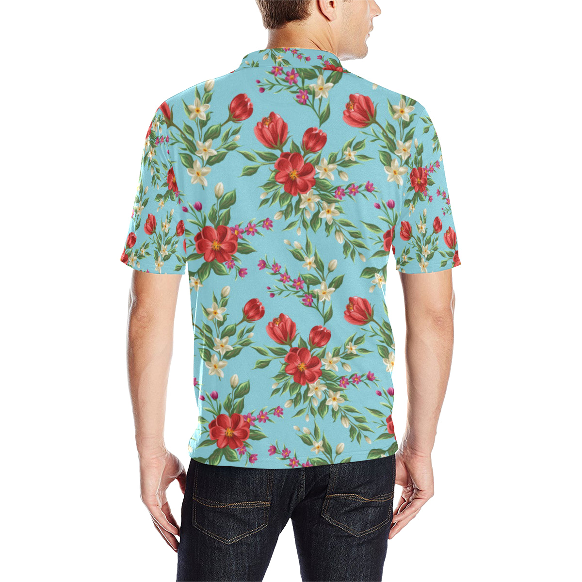Summer Floral Pattern Print Design SF011 Men Polo Shirt