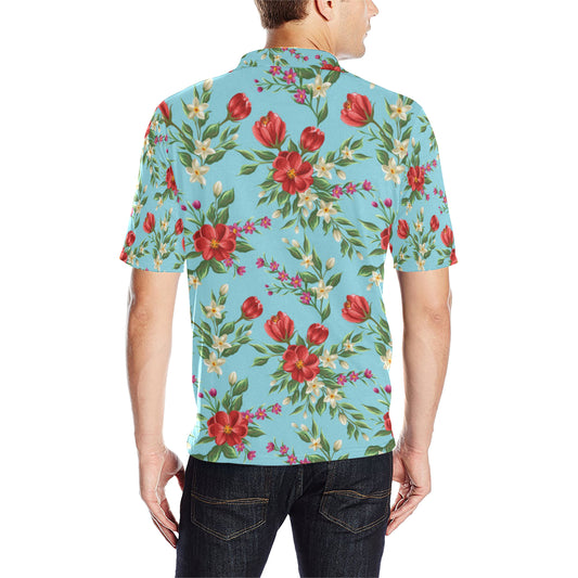 Summer Floral Pattern Print Design SF011 Men Polo Shirt