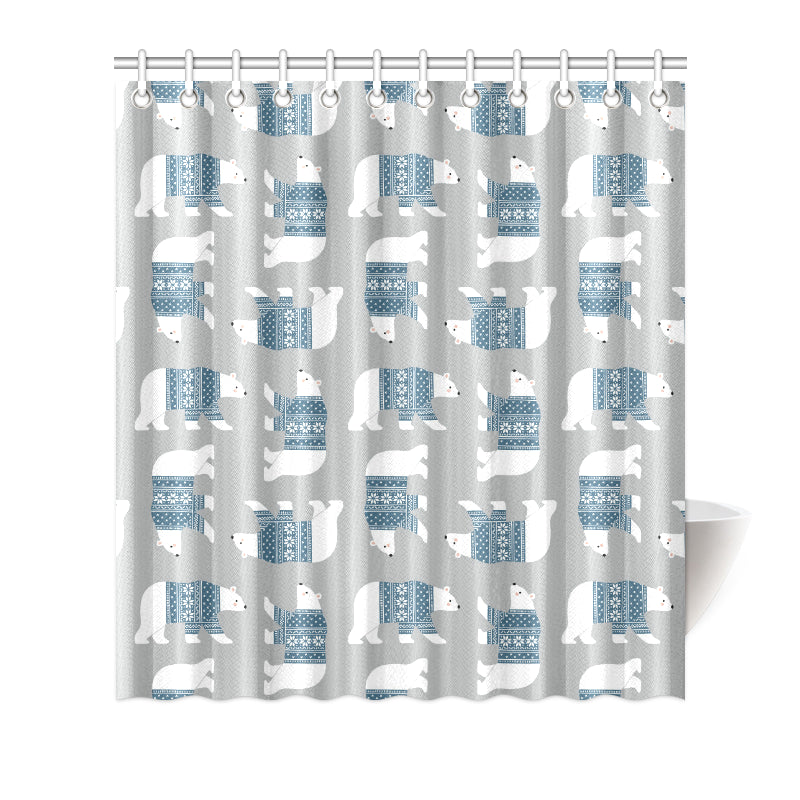 Polar Bear Pattern Print Design A03 Shower Curtain