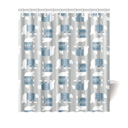 Polar Bear Pattern Print Design A03 Shower Curtain
