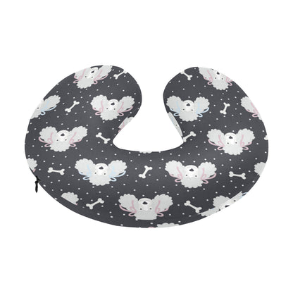 Poodle Pattern Print Design A03 U-Shaped Travel Neck Pillow