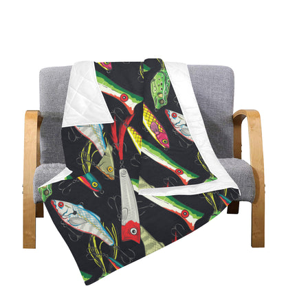 Fishing Bait Print Premium Quilt
