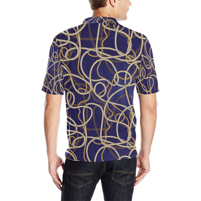 Rope Pattern Print Design A01 Men Polo Shirt