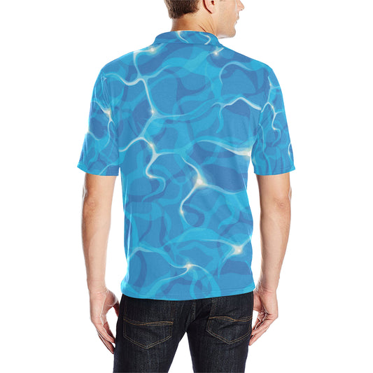 Ocean Reflex Pattern Print Design A02 Men Polo Shirt