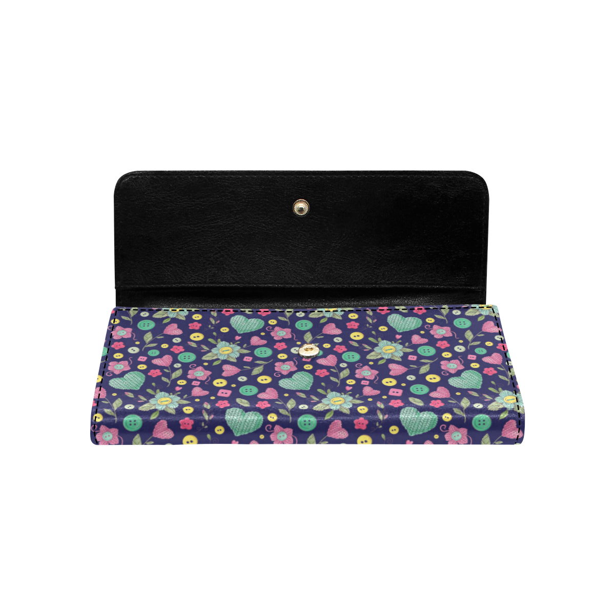 Crochet Pattern Print Design 02 Women's Trifold Wallet