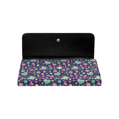 Crochet Pattern Print Design 02 Women's Trifold Wallet