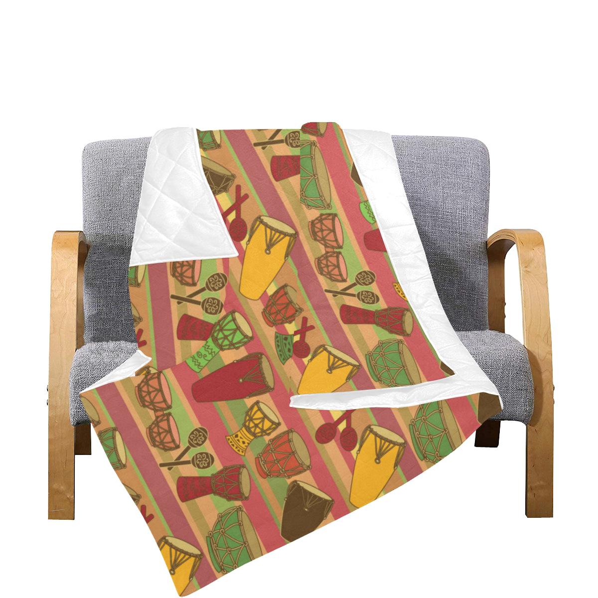Percussion Pattern Print Design 01 Premium Quilt