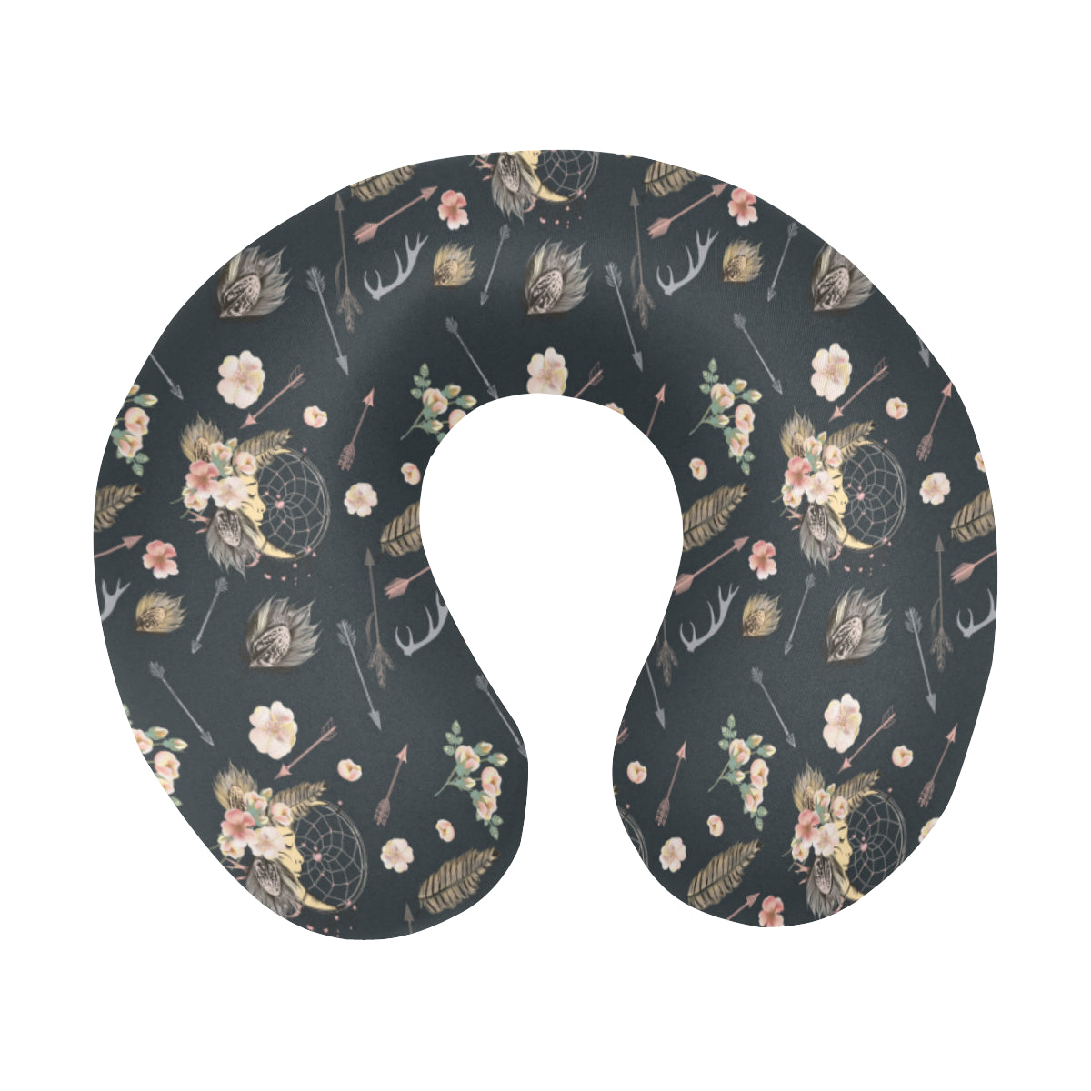Bohemian Pattern Print Design 09 U-Shaped Travel Neck Pillow