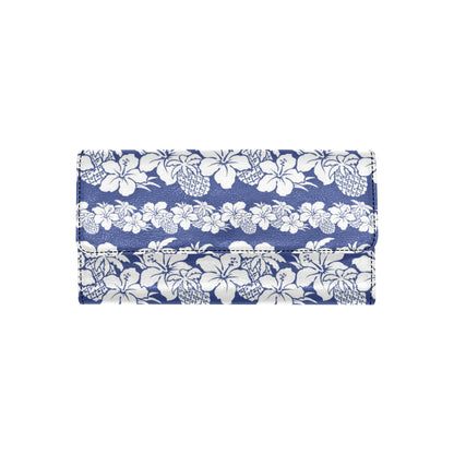 Hawaiian Themed Pattern Print Design H07 Women's Trifold Wallet