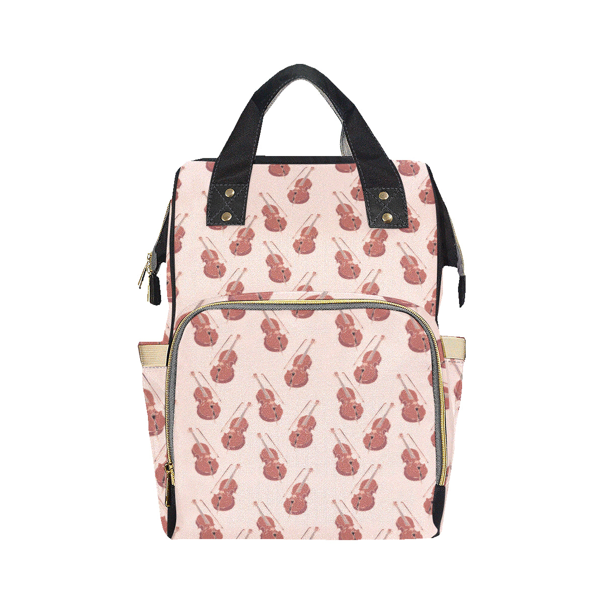 Cello Pattern Print Design 03 Diaper Bag Backpack