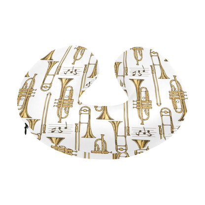 Trombone Pattern Print Design 04 U-Shaped Travel Neck Pillow