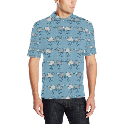 Emu Pattern Print Design 01 Men Polo Shirt