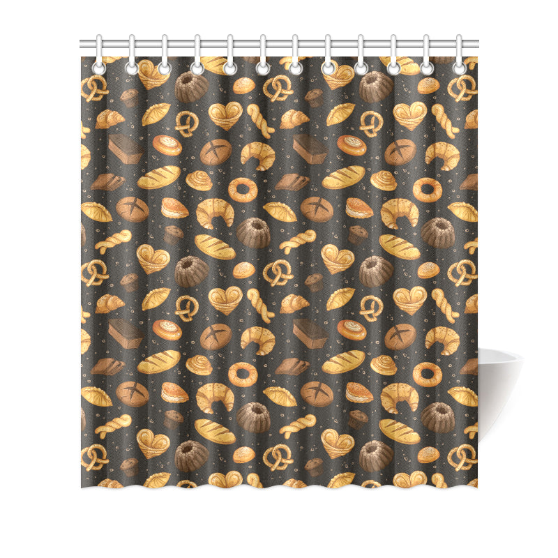 Bread Pattern Print Design 05 Shower Curtain