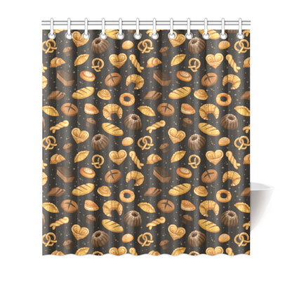 Bread Pattern Print Design 05 Shower Curtain