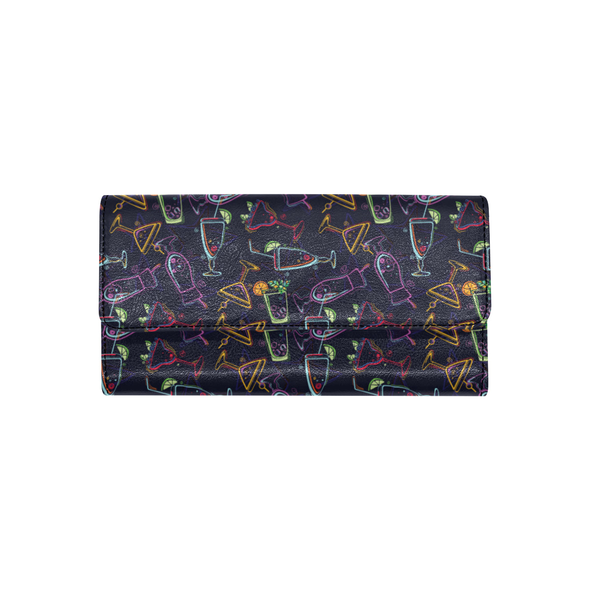 Cocktail Pattern Print Design 04 Women's Trifold Wallet