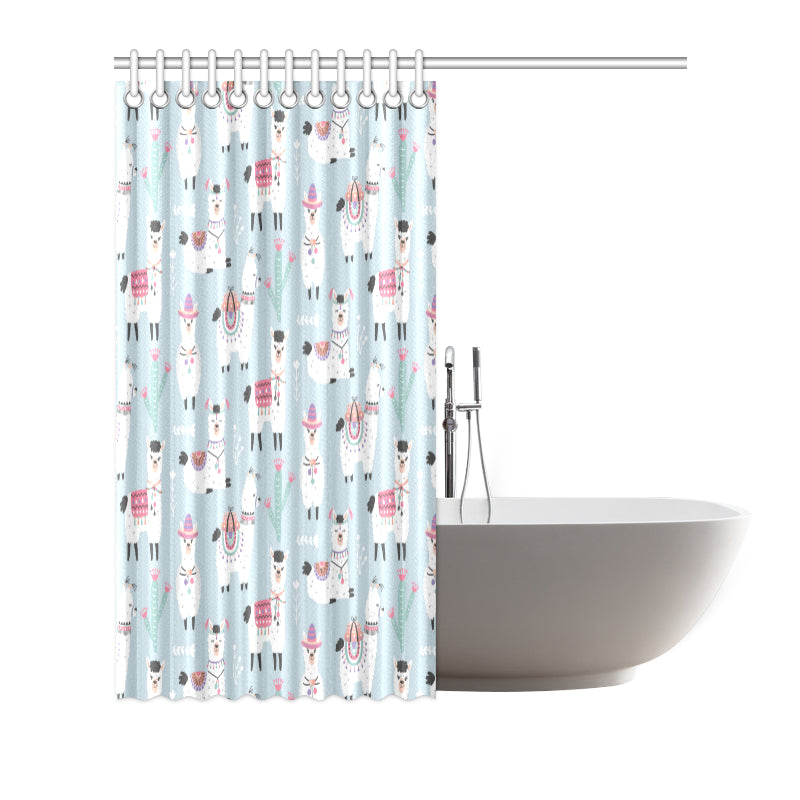 Llama Pattern Print Design 04 Shower Curtain