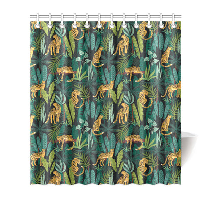 Jaguar Jungle Pattern Print Design 03 Shower Curtain