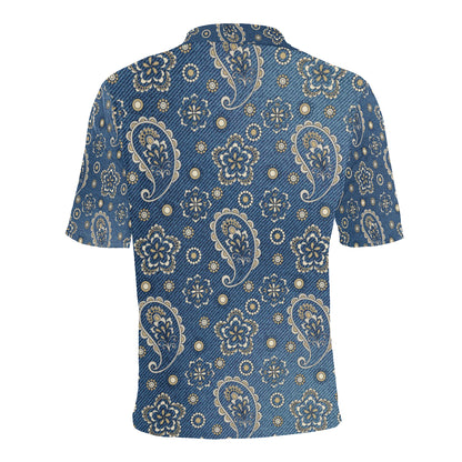 Jean Paisley Pattern Print Design 01 Men Polo Shirt