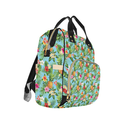 Pineapple Hawaiian flower Tropical Diaper Bag Backpack