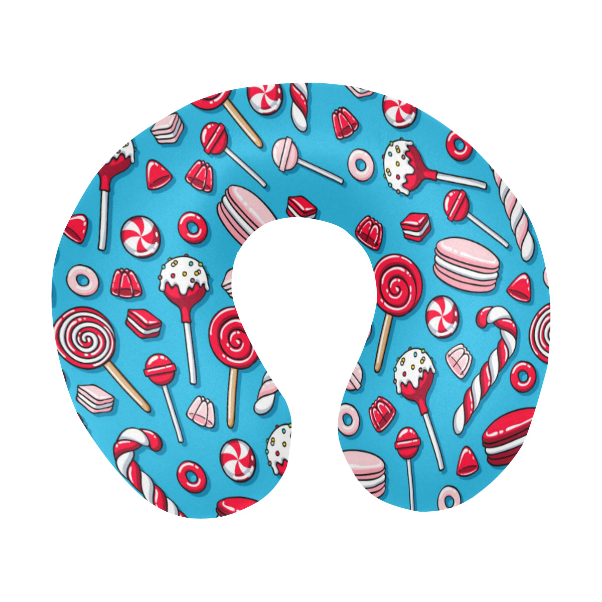 Candy Pattern Print Design 05 U-Shaped Travel Neck Pillow
