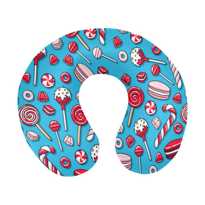 Candy Pattern Print Design 05 U-Shaped Travel Neck Pillow