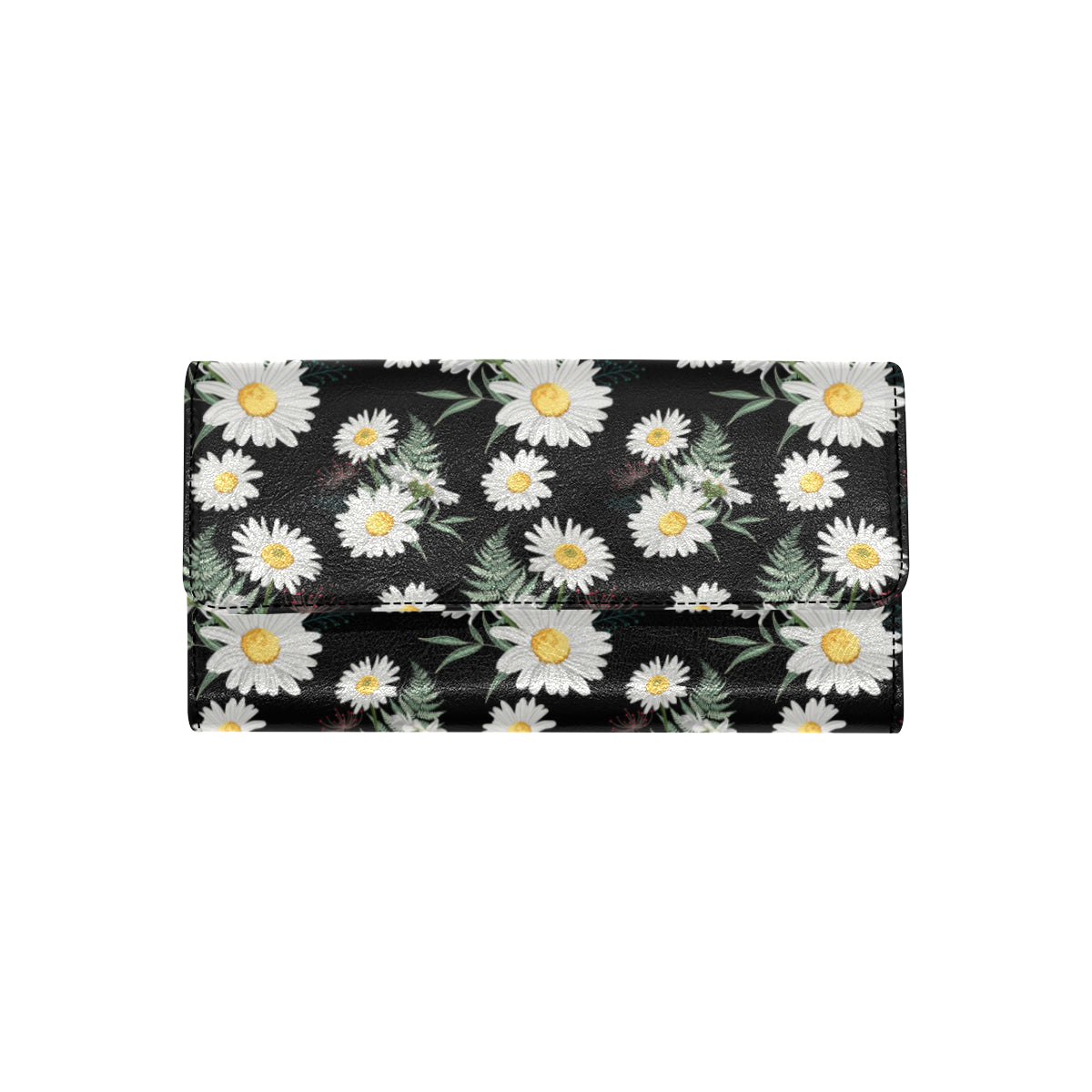 Daisy Pattern Print Design DS07 Women's Trifold Wallet