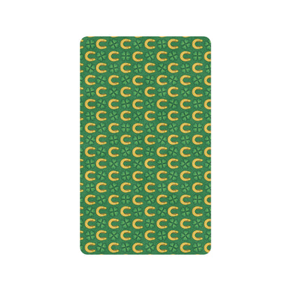 Shamrock Horseshoes Print Pattern Rubber Doormat