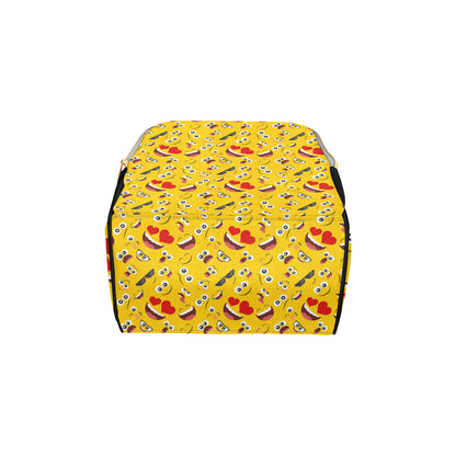 Emoji Face Print Pattern Diaper Bag Backpack