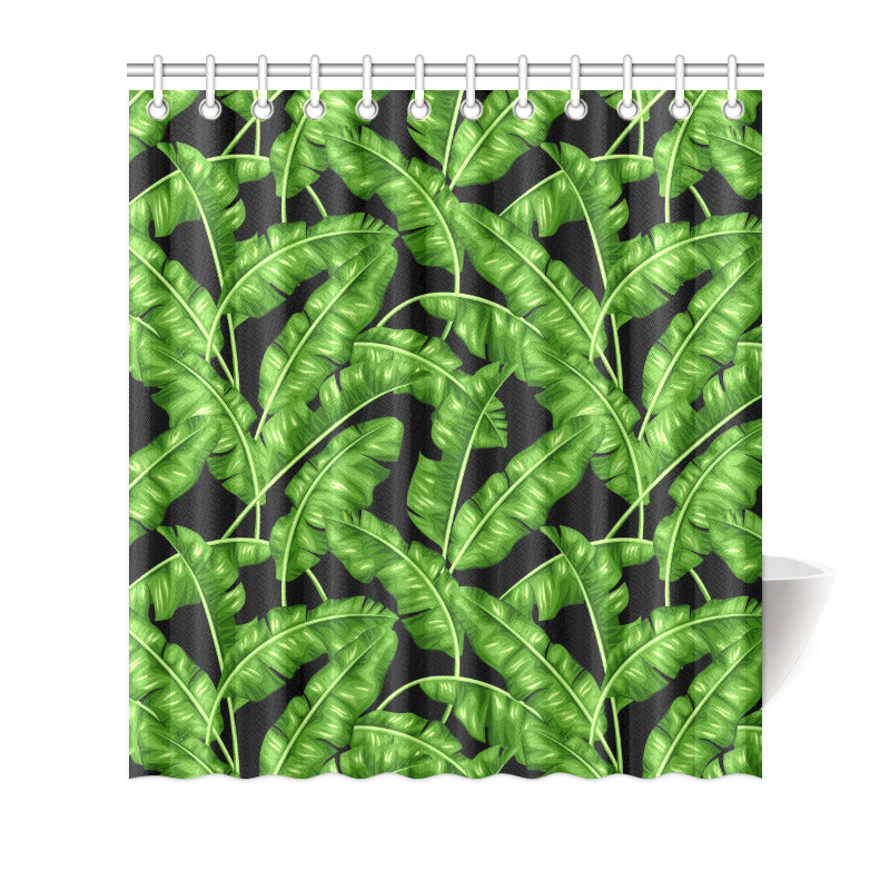 Banana Leaf Pattern Print Design BL01 Shower Curtain