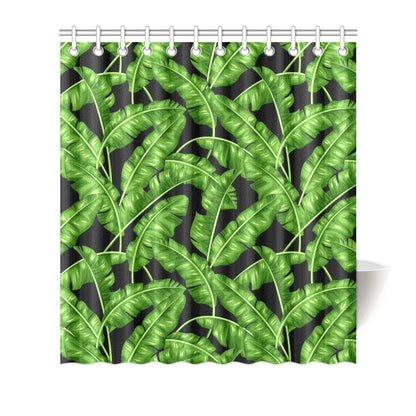 Banana Leaf Pattern Print Design BL01 Shower Curtain