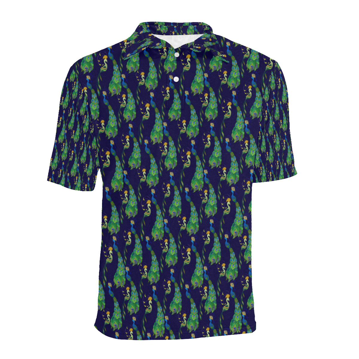 Peacock Art Design Print Men Polo Shirt