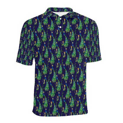 Peacock Art Design Print Men Polo Shirt