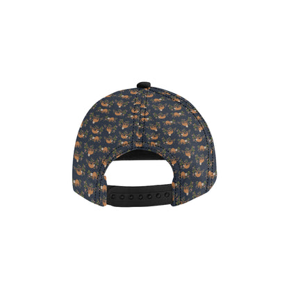 Sloth flower Design Themed Print Snapback Cap