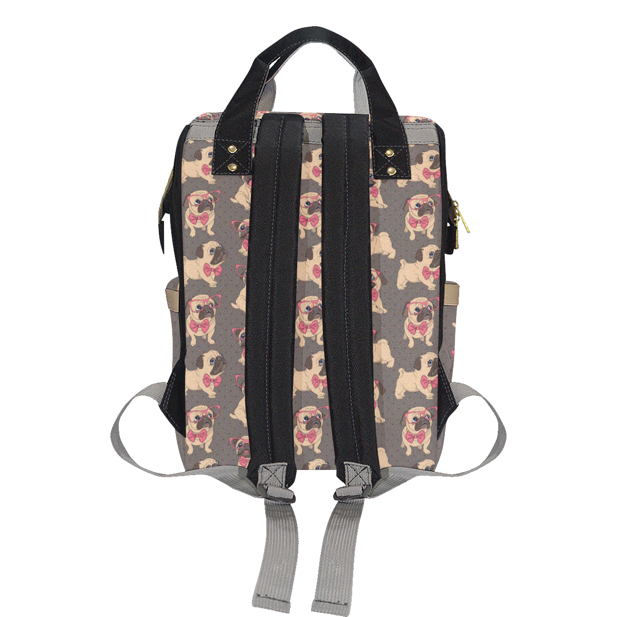 Pug Pattern Print Design A05 Diaper Bag Backpack