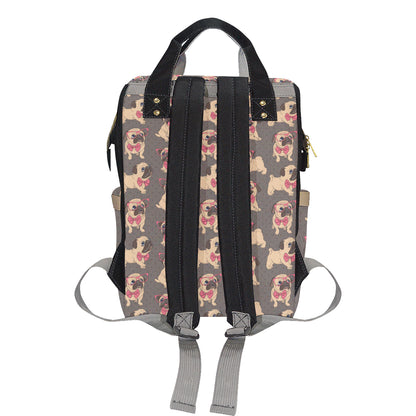 Pug Pattern Print Design A05 Diaper Bag Backpack