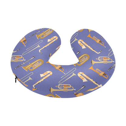 Trombone Pattern Print Design 02 U-Shaped Travel Neck Pillow