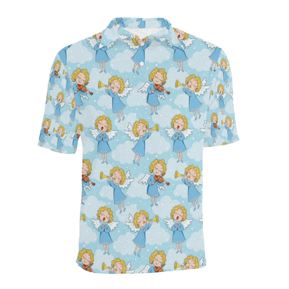 Angel Musician Pattern Print Design 09 Men Polo Shirt