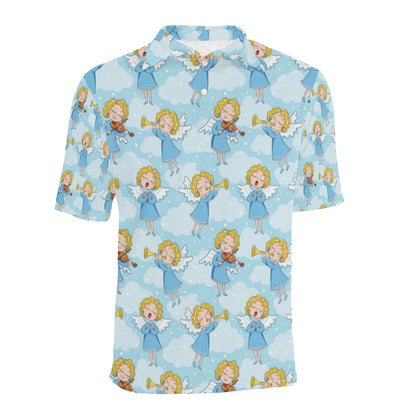 Angel Musician Pattern Print Design 09 Men Polo Shirt