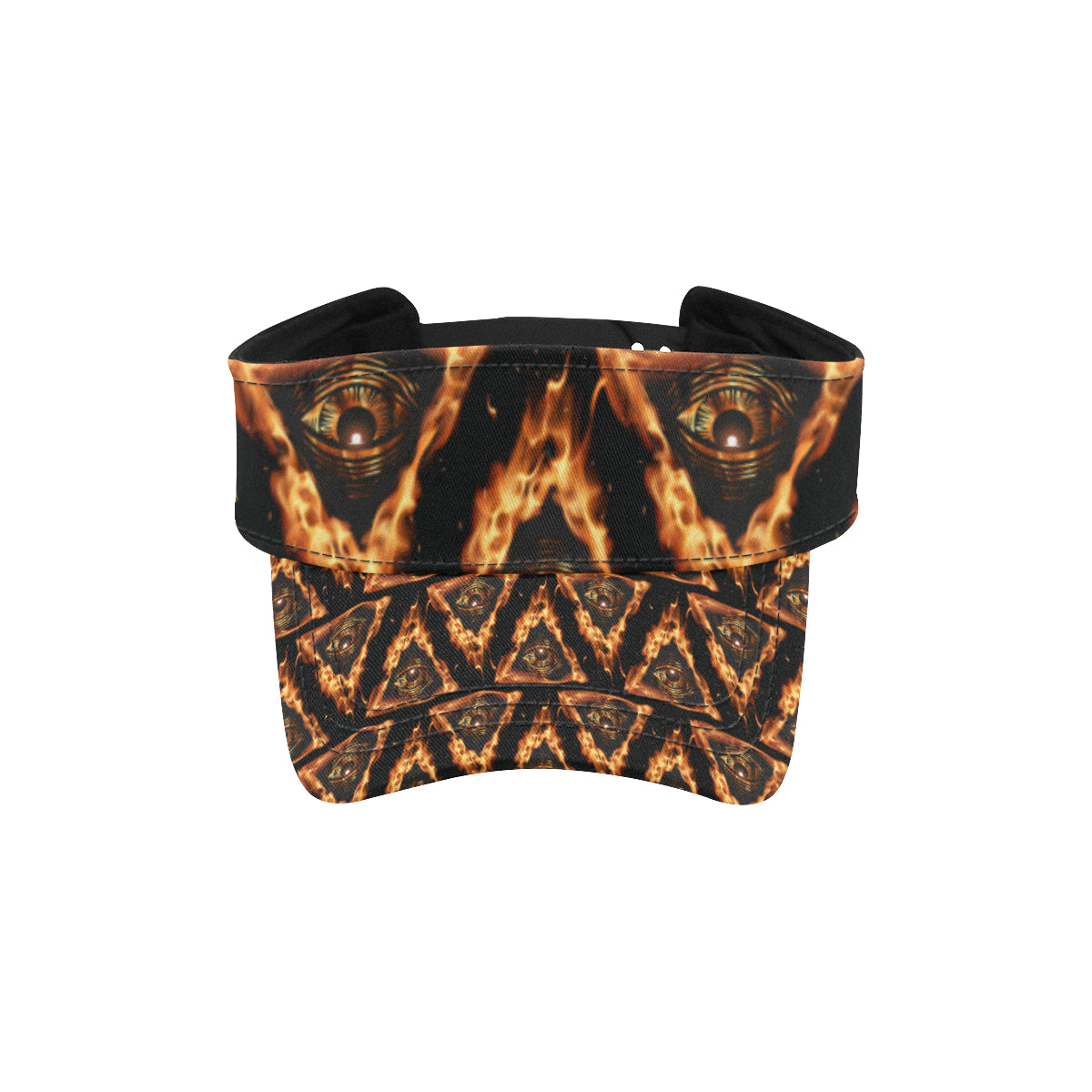 Eye of Horus in Flame Print Unisex Sun Visor