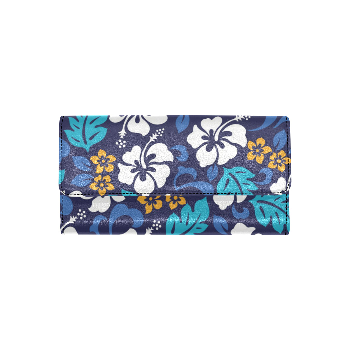 Hibiscus Pattern Print Design HB030 Women's Trifold Wallet
