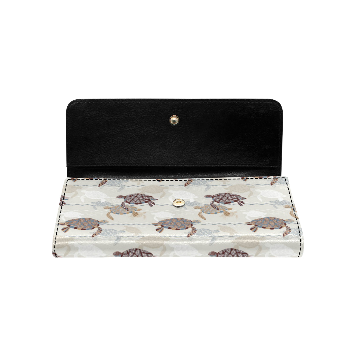 Sea Turtle Pattern Print Design T07 Women's Trifold Wallet